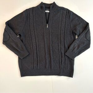 Alex Cannon Quarter Zip Cotton Sweater - Size L - Long Sleeves - Mens